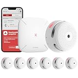X-Sense XS01-M ProConnected Rauchmelder mit SBS50 Basisstation, Funkrauchmelder-Heimsicherheitssystem, fotoelektrischem Feuermelder vernetztbar, kompatibel mit X-Sense Home Security, 7-teiliges Set