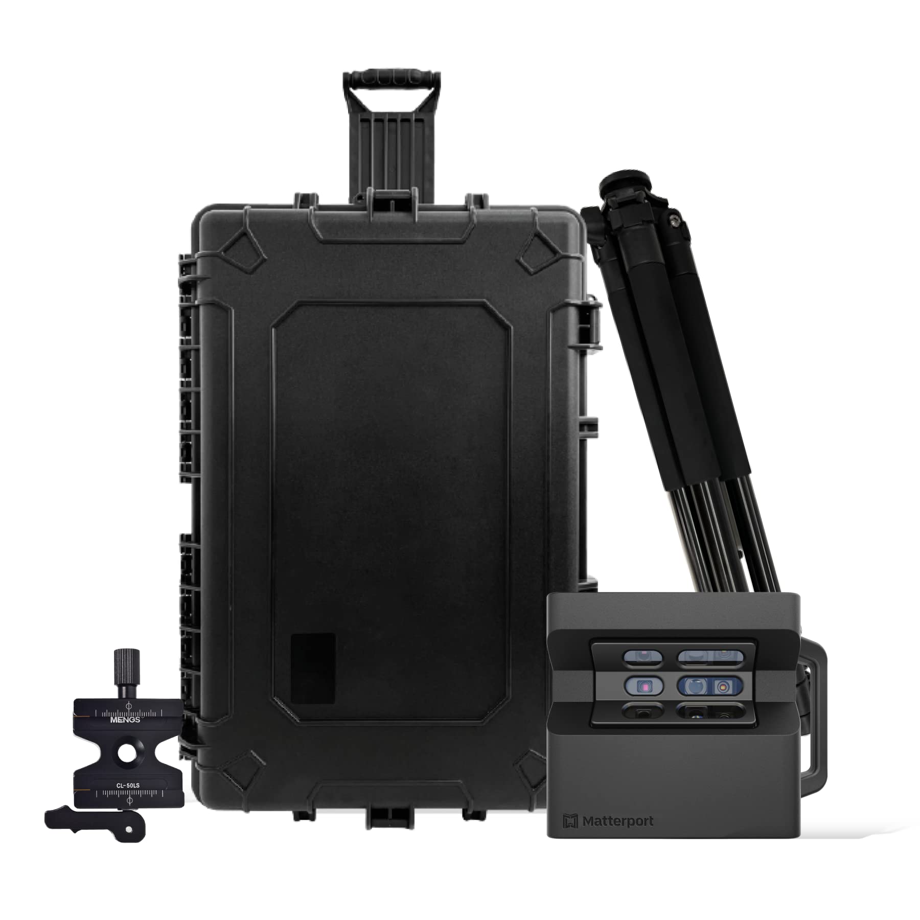 Matterport Pro2 3D-Kamera-Bundle - Enthält Matterport Pro2 3D-Kamera, Stativhalterung, Klemme und 31-Zoll-Rollkoffer