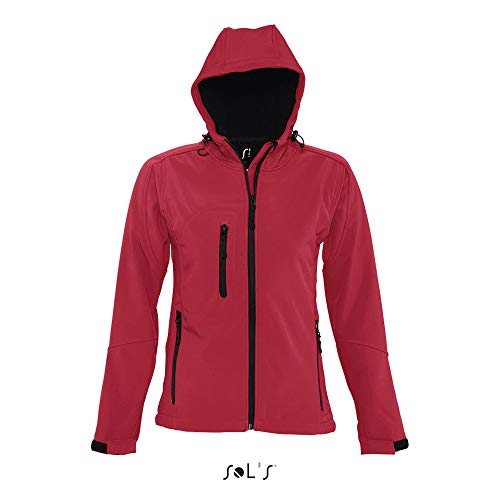 SOL´S - Womens Hooded Softshell Jacket Replay XL,Pepper Red