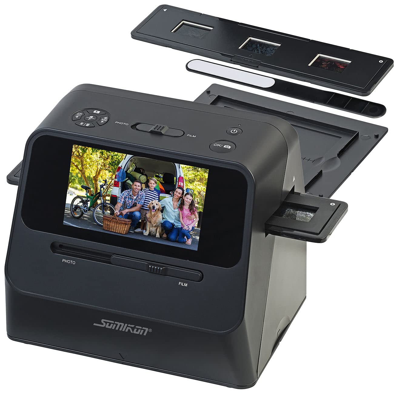 Somikon Fotoscanner: 3in1-Foto-, Dia- & Negativscanner mit 22 MP und HDMI-Ausgang, Akku (Scanner, 3in1 Scanner, Digitalisierung)