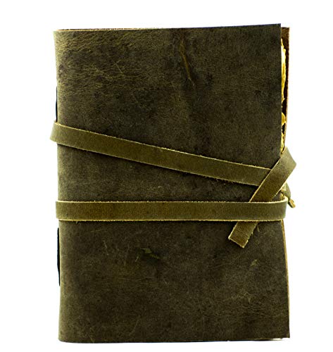 OVERDOSE Deckle Brown Vintage Leder Journal verbrannt Büttenrand Vintage Papier handgemacht gebunden schreiben Journal Organizer Planer Tagebuch Size - 6 X 8 inches | 15 x 20 cm