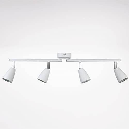 IMPTS LED Deckenlampe 4-flammig Deckenstrahler LED Sopt Lampe schwenbar Spotleuchte Weiß Wandleuchte mit 3W GU10 in warmweiß