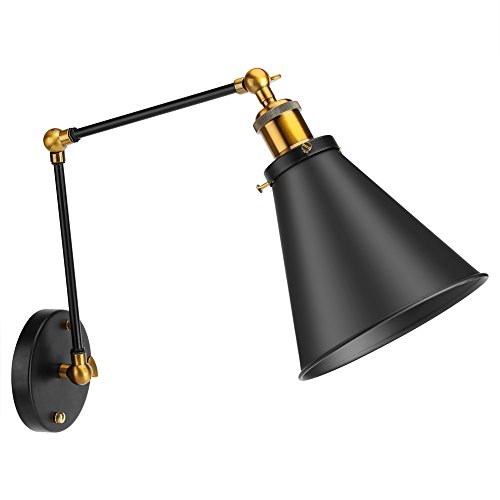 Zerodis Swing Arm Wandlampe, Vintage Industrie Loft Einstellbare Wandleuchten Ambient Beleuchtung Wohnkultur