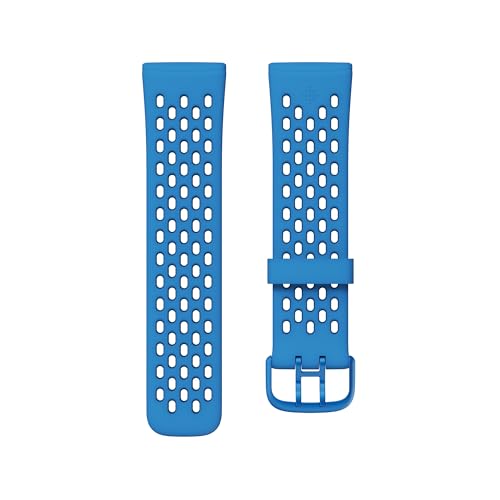 Fitbit Offizielles Sportarmband Armband Versa 3/4 und Sense 2, Cerulean/Deep Ocean - Large