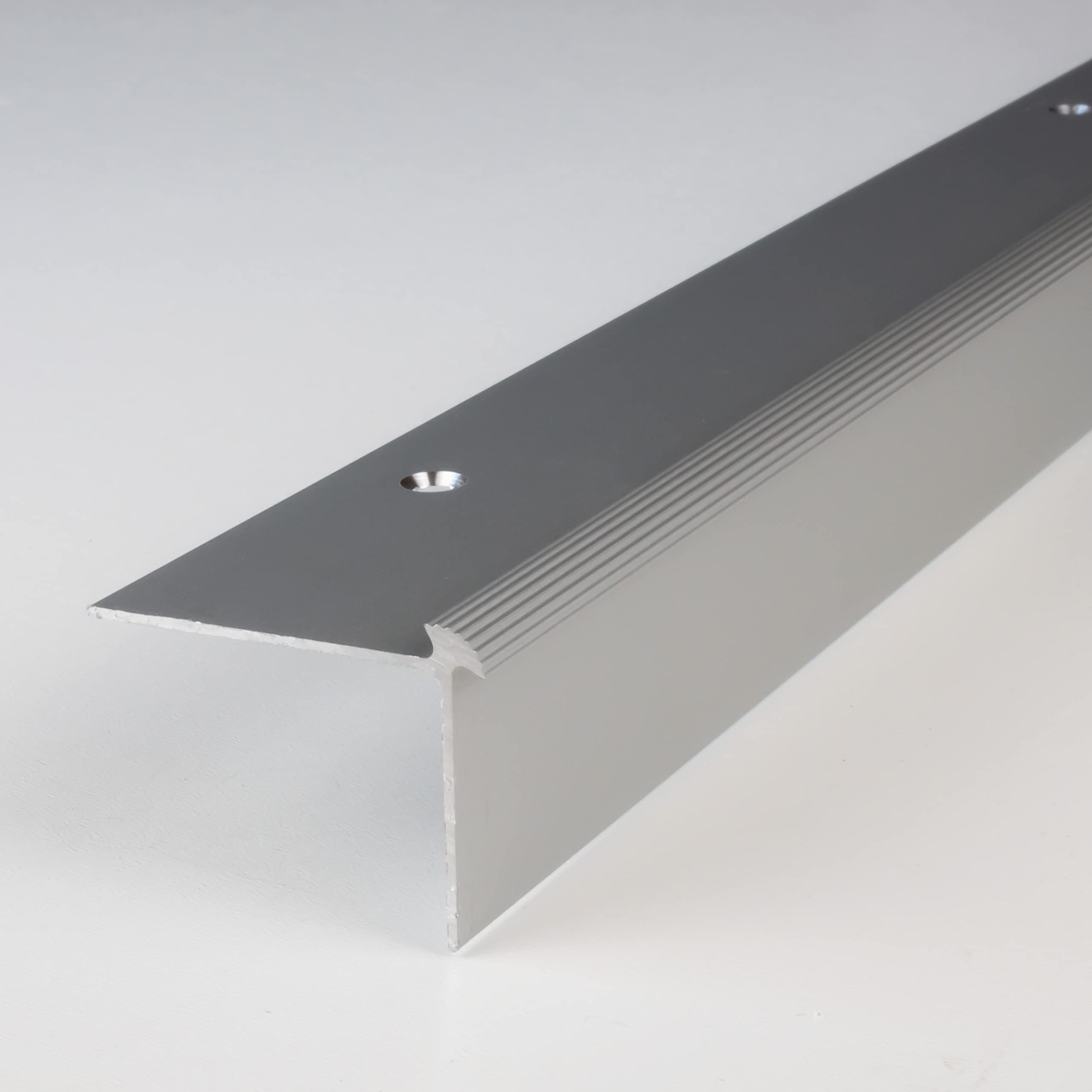 Treppenkantenprofil | Winkelprofil | 2 Meter (2 x 1 m) | (40 x 30 x 3 mm) | Alu eloxiert, gebohrt, von Auer Metall