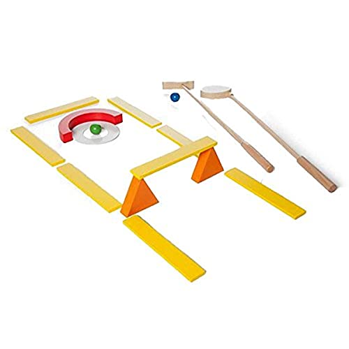 BuitenSpeel GA269 - Spiel, Minigolf mit 2 Schlägern und Bällen aus Holz