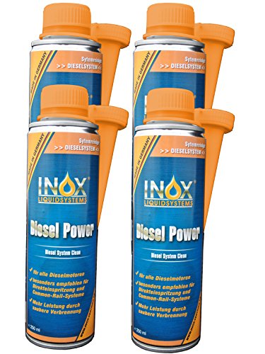INOX Diesel Power Additiv, 4 x 250ml - Dieselsystem-Reiniger für alle Dieselmotoren verbessert Motor-Leistung