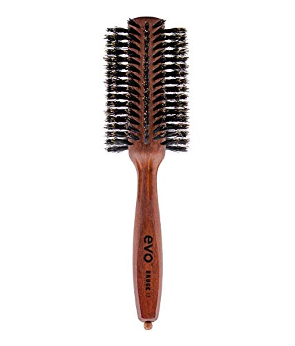 Evo bruce bristle radial brush 28mm I kleine Stylingbürste mit natürlichen Wildschweinborsten I Haarbürste Frauen, Damen und Herren I aus zertifiziertem Holz hergestellt