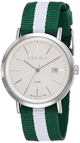 Esprit Herren Datum klassisch Quarz Uhr mit Nylon Armband ES108361007