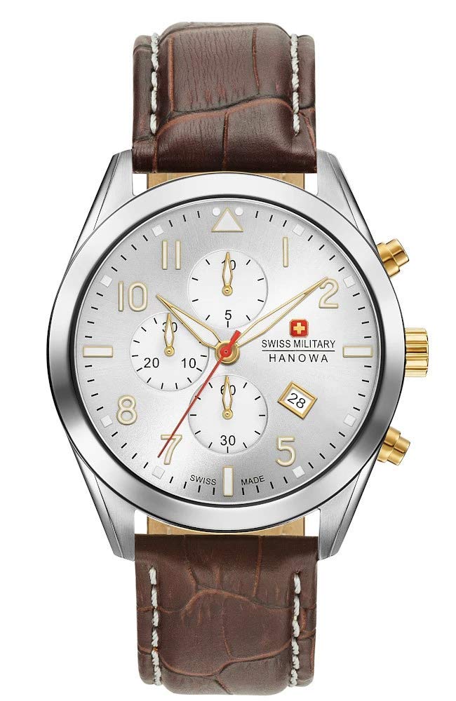 Swiss Military Hanowa Unisex Erwachsene Analog Quarz Uhr mit Leder Armband 06-4316.04.001.02