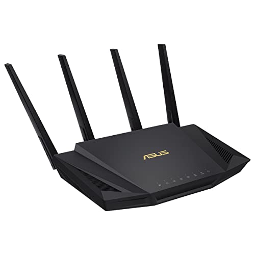 Asus RT-AX58U Router (Ai Mesh WLAN System, WiFi 6 AX3000, Dual-Band, 4x Gigabit LAN, 1.5 GHz TC CPU, AiProtection, USB 3.0, 160 MHz)