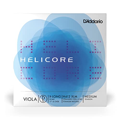 D'Addario H412-XLM Helicore Viola Einzelsaite 'D' Titanium umsponnen Extra Long Medium