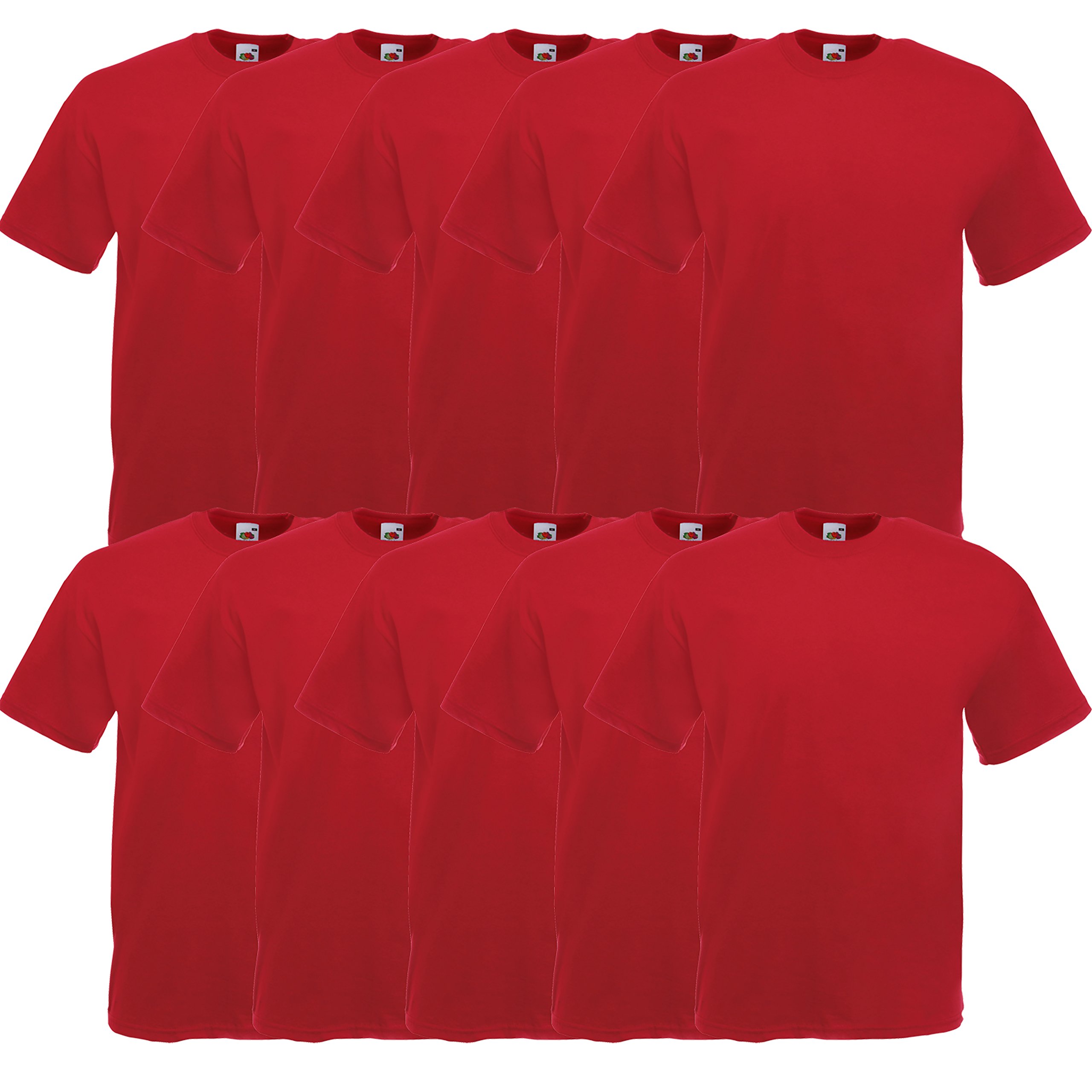 Fruit of the Loom 10er Pack Valueweight T-Shirt Größe S - 5XL T-Shirts in vielen Farben L,dunkelrot