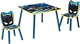 Batman Set aus Tisch und 2 Stühlen für Kinder, Blau, Table 63cm x 63cm 52.5cm