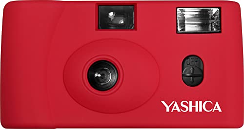 Yashica MF-1 rot Snapshot 35 mm Kleinbild Kamera-Set (mit eingelegtem Film + Batterie )