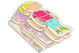 Beleduc Lagen-Puzzle Dein Körper Mädchen, Extra Folie mit Darstellung des Blutkreislaufes, Anatomie Puzzle aus Holz, ab 4 Jahren