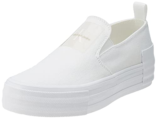 Calvin Klein Damen Bold Vulc Flatf Slipon Wn Vulkanisierter Sneaker, Bright White, 37 EU