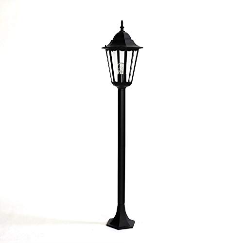 Schwarze Wegeleuchte 113 cm IP44 witterungsbeständig E27 Rustikal Garten Außenleuchte Standlampe