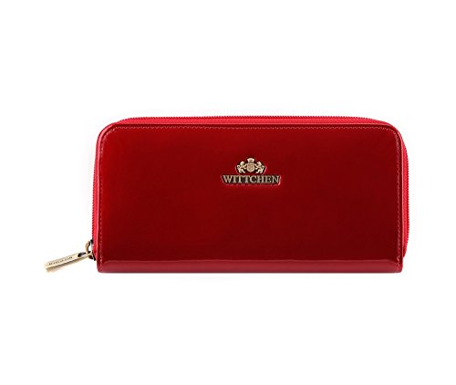 WITTCHEN Geldbörse aus Rindsleder | Kollektion: Verona | aus hochwertigen Materialien | elegant und klassisch | Rot | 19x9 cm