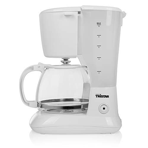 Tristar CM-1252 Kaffeemaschine mit 1,25L Fassungsvermögen – für 44481 Tassen, auch für camping, CM-1242, weiß