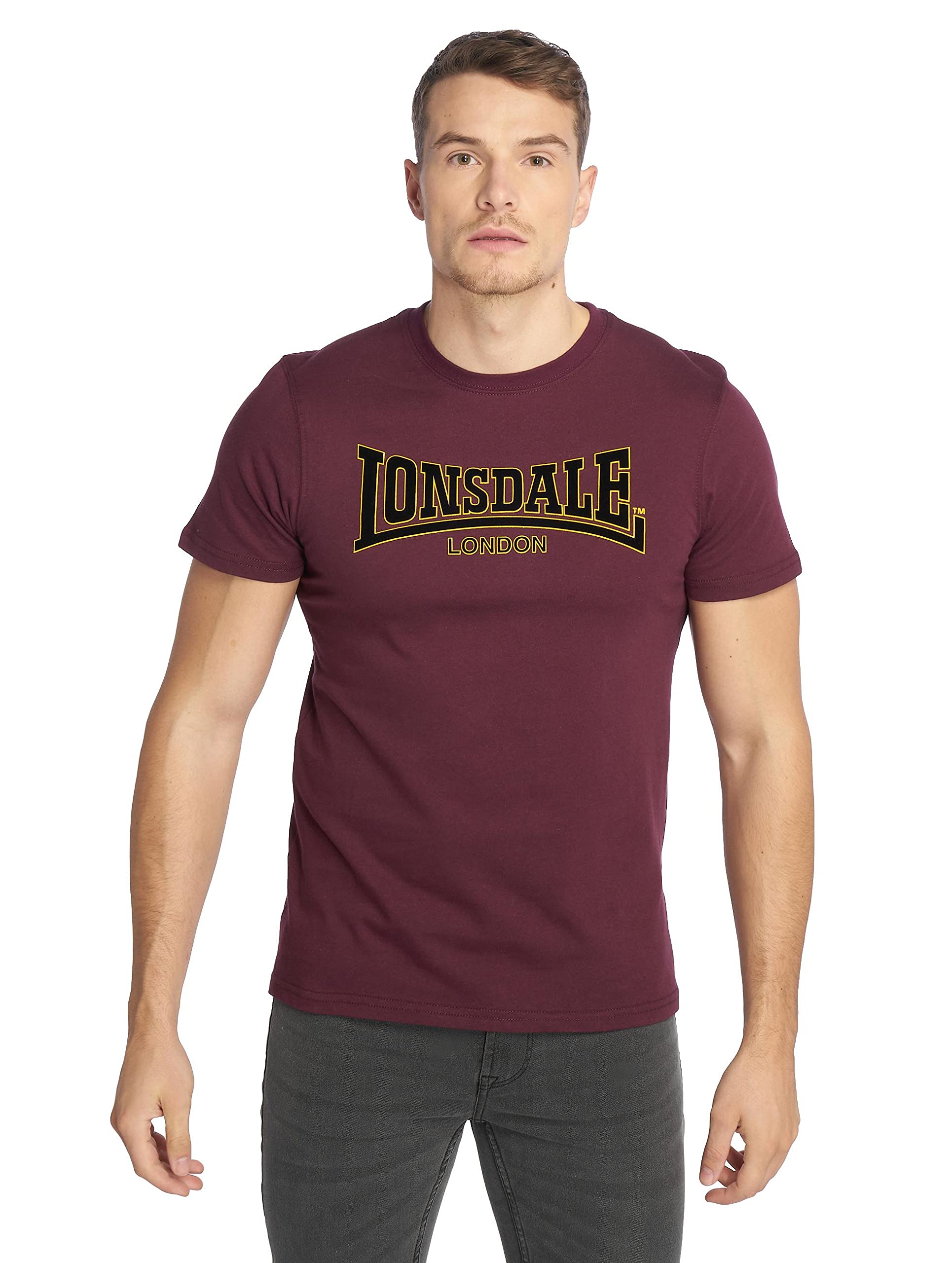 Lonsdale Unisex T-shirt Slim Fit Classic Langarmshirt, Ochsenblut, L EU