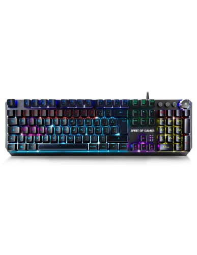 Spirit Of Gamer - XPERT-K400 – Mechanische Tastatur Switch blau AZERTY – Hintergrundbeleuchtung RGB 20 Modi – 3 Profile – 12 Makros – Kabel 180 cm – Anti-Ghosting Touch
