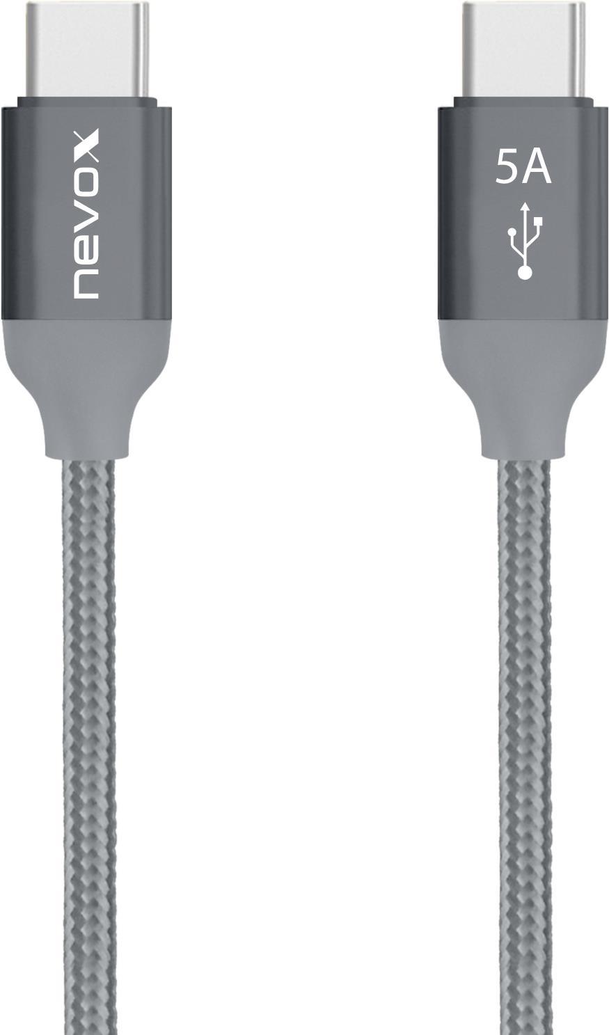 nevox 1653 USB Kabel 1 m 2.0 USB C Grau - Silber (1653)