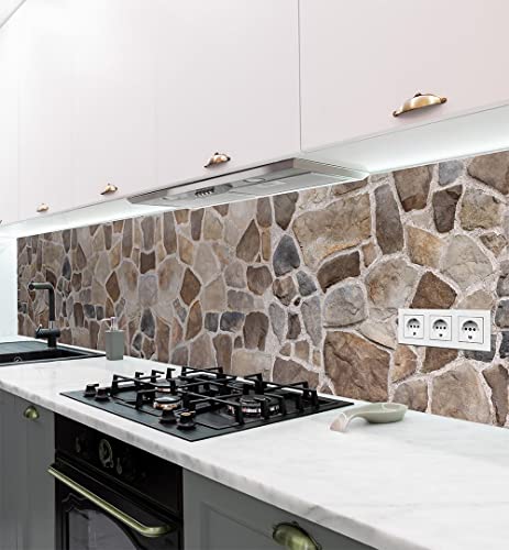 MyMaxxi - Selbstklebende Küchenrückwand Folie ohne Bohren - Aufkleber Motiv Mauer 04-60cm hoch - Adhesive Kitchen Wall Design - Wandtattoo Wandbild Küche - Wand-Deko - Wandgestaltung