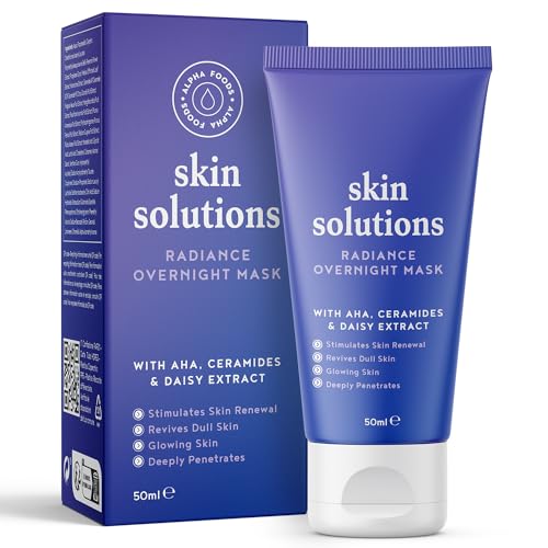 Gesichtsmaske für die Nacht - feuchtigkeitsspendende Gesichtsmaske, regeneriert die Haut über Nacht mit AHAs, Ceramiden und Gänseblümchenextrakt für regenerative und erneuerte Schönheit - Alpha Foods