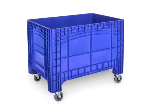 Großbehälter 1200x800x950 mm mit 4 Lenkrollen Umzugsbehälter, Transportbox, Kunststoffbehälter, Umzugsbox, Transportwanne, Made in Germany in 3 Farben Farbe blau