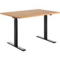Topstar E-Table Höhenverstellbarer Schreibtisch, Holz, schwarz/buche, 160 x 80 cm