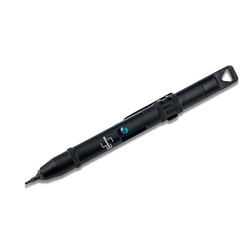 Böker Plus® Tool Pen - Messer Bithalter mit Torx T6, T8, T9 & T10 doppelseitig - Alu Feinmechaniker Schraubendreher Set für Montage - Messer Taschen-Werkzeug mit Clip - Taktischer Bit-Stift schwarz
