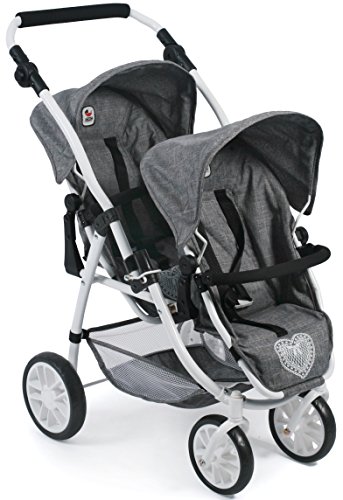 Bayer Chic 2000 689-76 Zwillings-Puppenwagen, Jeans Grey
