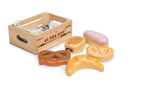 Le Toy Van – Honeybee Market Backwaren-Kiste aus Holz | Supermarkt-Rollenspiel Lebensmittelladen