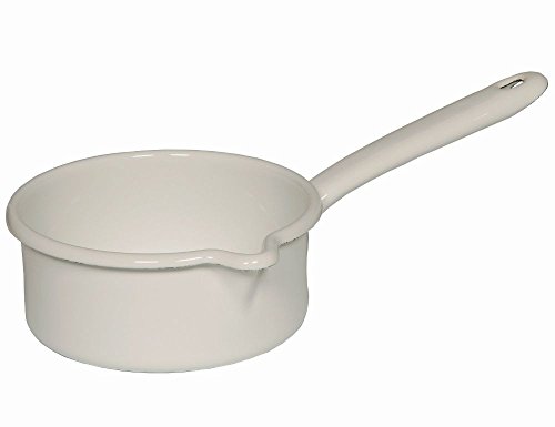 Riess - Stielkasserolle, Kasserolle - mit großem Ausguss - Farbe: Weiß - Ø 12 cm - 1/2 Liter