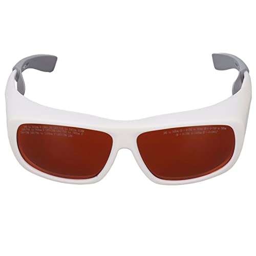 Shipenophy Schutzbrille, leicht zu reinigen, 180 bis 540 nm, schnelle Lichtreaktion, PC-Laserschutzbrille, 750 bis 1100 nm, verschleißfest, für Glasfaserprojekte(Weiß)
