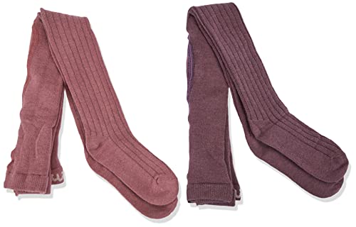 MINYMO Mädchen Wool Stocking - Rib 2-pack Dress Pants, Orchid Haze, 116 EU