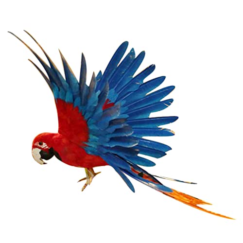 perfk Künstlicher Papagei Vogel Deko Tiere Figur Dekovogel Federvogel Dekofigur - 15,7 Zoll Rot und Blau