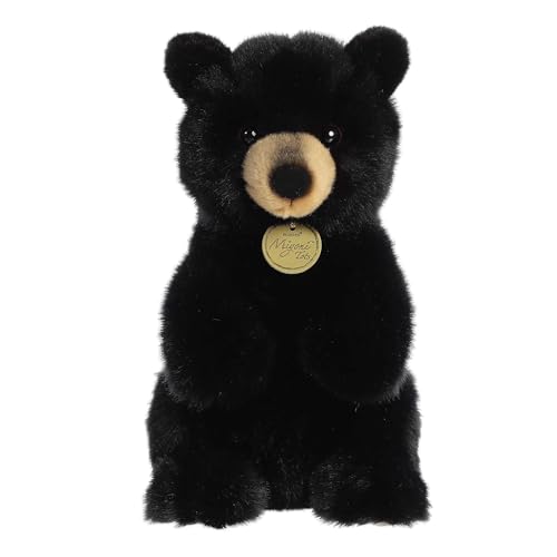Aurora® Adorable Miyoni® Tots Sitting Pretty™ American Black Bear Cub Stofftier – lebensechte Details – geschätzte Begleiterschaft – Schwarz, 25,4 cm