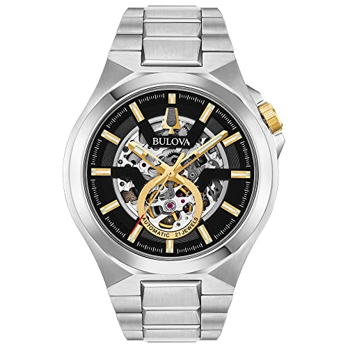 Bulova Herren Analog Automatisch Uhr mit Edelstahl Armband 98A224