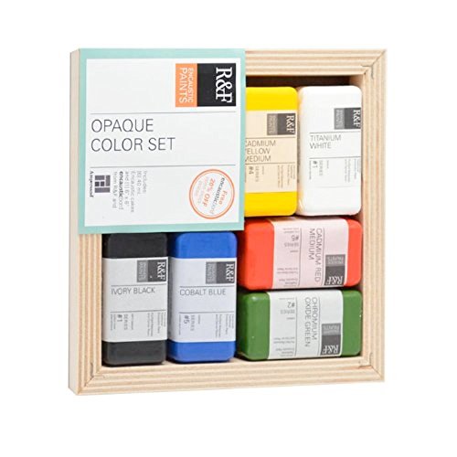 R&F Handmade Paints R&F - Encaustic Wachsfarbe - Opak/Deckend - 6 Farben - Je 40 ml