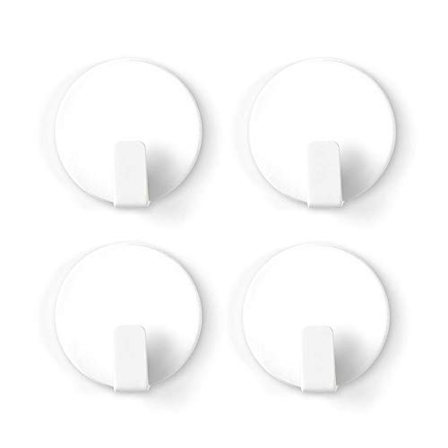 4 x Farbige Magnethaken Antirutsch Solid Magnete mit Haken - Bunte Anti-Slip Hakenmagnete - 4 Stück - Haftkraft 2,6kg - starker Magnet für Schlüssel Küchengeräte Accessoires Kleidung, Farbe:weiß