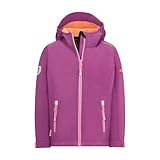 Trollkids Mädchen Softshell Jacke Trollfjord, Malvenpink/Papayaorange, Größe 152