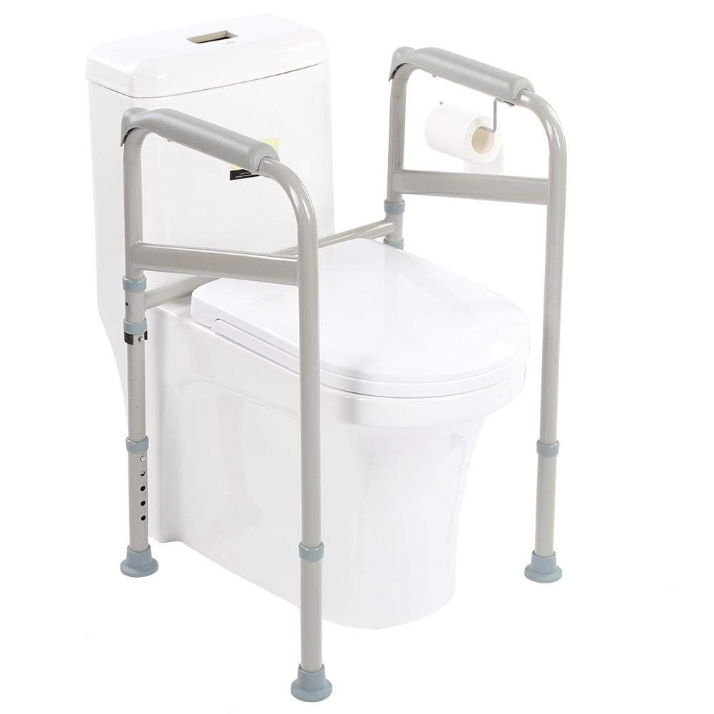 WC Sicherheitsrahmen Sicherheits WC Schiene mit rutschfesten Handläufen und Fußpolstern für ältere Menschen, Behinderung und schwangere Frauen
