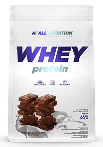 ALLNUTRITION Whey Protein 908g 1er pack Eiweißpulver Molkenproteinpulver Muskelaufbau mit Verzweigte Aminosäuren BCAA (Double Chocolate)