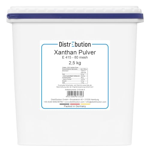 Xanthan Pulver 2,5kg Verdickungsmittel Bindemittel für Soßen, Eis, Marmelade, Kosmetik Vegan
