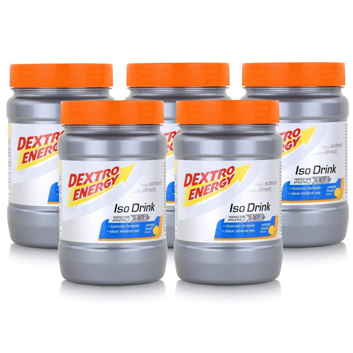 Isotonisches Getränkepulver von Dextro Energy Iso Fast Orange Fresh 440g (5er Pack)