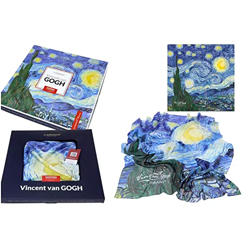 Carmani - Damen Mode Halstuch mit Vincent van Gogh, The Starry Night