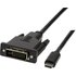 LogiLink USB-C® / DVI Adapterkabel USB-C® Stecker, DVI-D 24+1pol. Stecker 3.00m Schwarz UA0332 USB