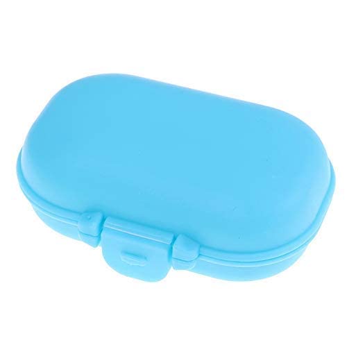 SkVLf Tragbare Mini-Pillendose mit 2 Fächern zum Öffnen: praktische Aufbewahrung für Medikamente und Tabletten (1 Stück, verschiedene Farben)